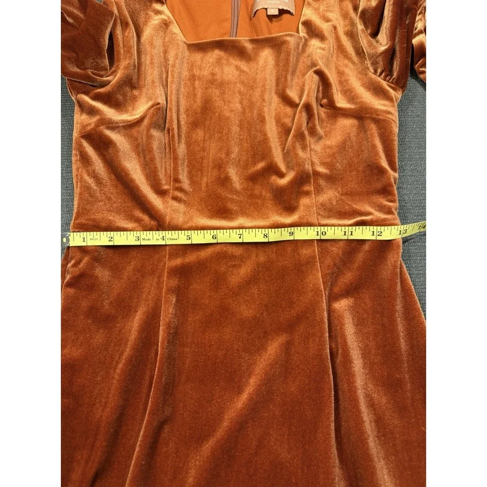 JessaKae Orange Small‎  Velvet Velour Wonder Long Sleeve Midi Dress Whimsigoth